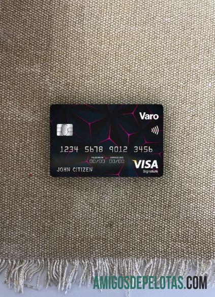 Cartão de assinatura Visa USA Califórnia Varo Bank Photolook Front exemplo